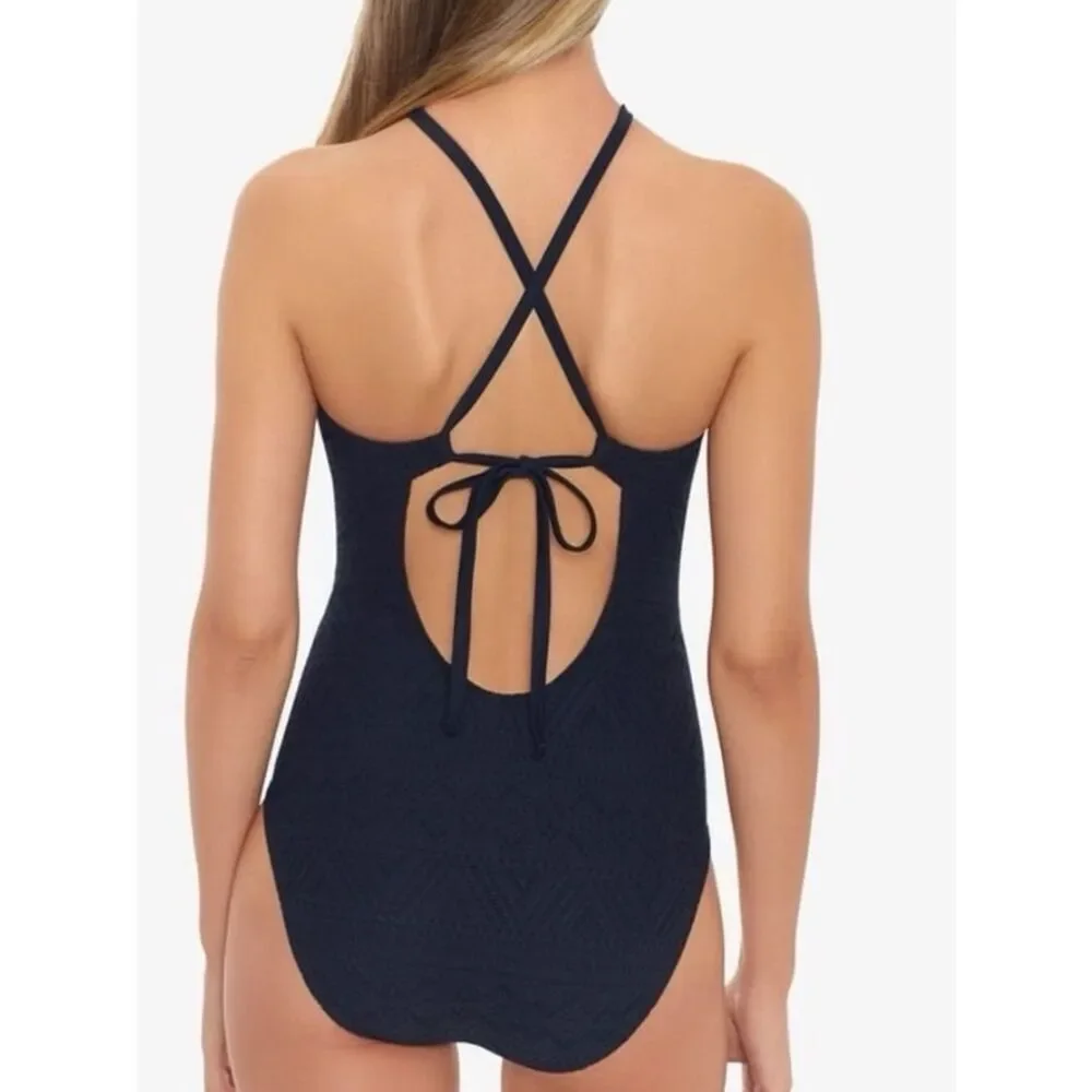✨ Salt + Cove Black Crochet One Piece Swimsuit Size Medium NWT ✨